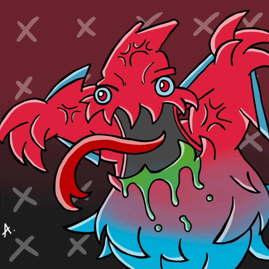 Wild embodiment of pure chaos with swirling colors and frantic destructive energy