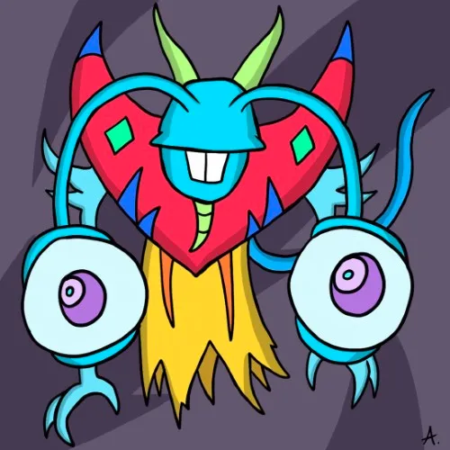 Surreal character experiencing altered colorful perception of the reality around them