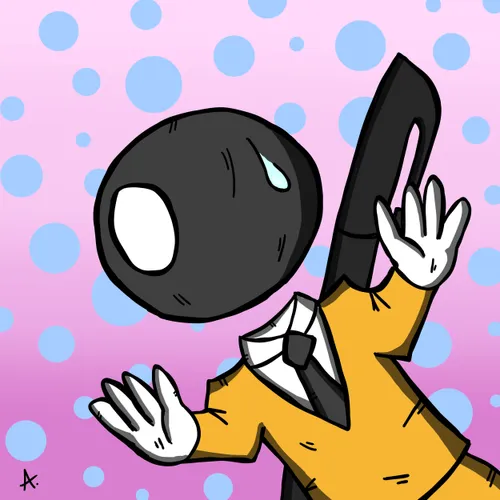 Cartoon illustration of BIC Boy, the black-headed schoolboy mascot of the BIC stationery brand